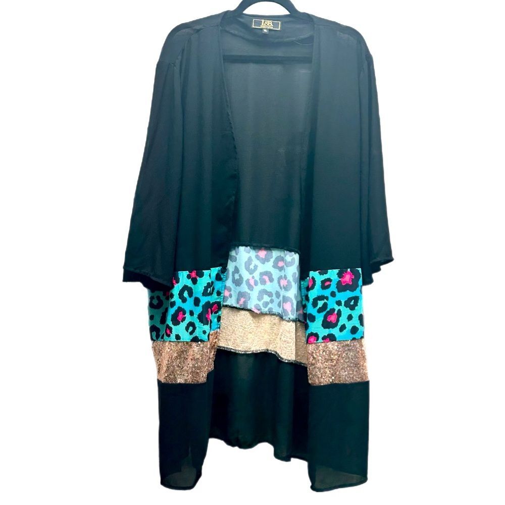 Lucky & Blessed Size XL Open Front Cardigan Cover Up
